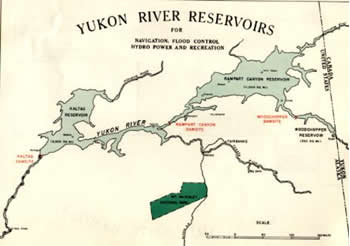 Partly modeled after large federal dams such as those of the Columbia River, the Rampart Dam project was pushed heavily by Alaska's then-U.S. Senator Ernest Gruening.