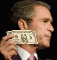 In a speech Monday before business leaders at the White House, President Bush said Congress is dragging its feet on spending bills.