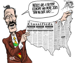 Former Mexico President Vicente Fox said A lady would be my choice Monday on CNN's Larry King when asked which presidential candidate he supports..
